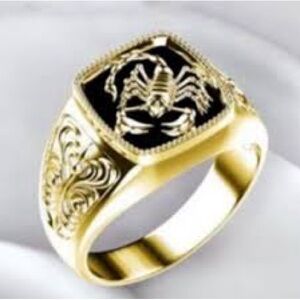 Gold plated gold and Black Scorpion Ring men’s size 12